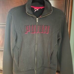 PUMA Women's Black Bomber Jacket with red Accents